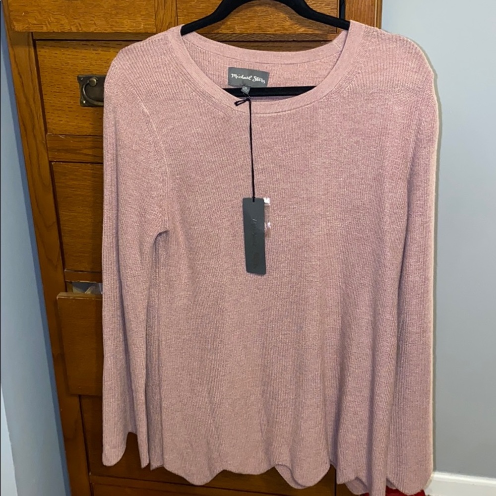 Michael Stars Cashmere Blend scalloped hem Sweater